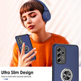 LeYi for Samsung Galaxy A53 5G Case with Glass Screen Protector, Shockproof Heavy Duty Protective Slim Fit Samsung Galaxy A53 5G Cell Phone Case Cover with Rotatable Ring Holder Magnetic Kickstand for Women