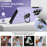LeYi for Samsung Galaxy S25 Ultra Case with Glass Screen Protector, Shockproof Heavy Duty Protective Slim Fit Samsung Galaxy S25 Ultra Cell Phone Case Cover with Rotatable Ring Holder Magnetic Kickstand for Women