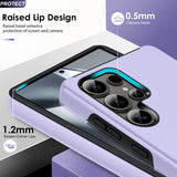 LeYi for Samsung Galaxy S25 Ultra Case with Glass Screen Protector, Shockproof Heavy Duty Protective Slim Fit Samsung Galaxy S25 Ultra Cell Phone Case Cover with Rotatable Ring Holder Magnetic Kickstand for Women