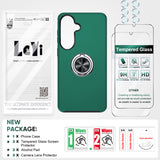 LeYi for Samsung Galaxy S26 Plus Case with Glass Screen Protector and Lens Protector, Shockproof Heavy Duty Protective Slim Fit Samsung Galaxy S26 Plus Cell Phone Case Cover with Rotatable Ring Holder Magnetic Kickstand for Women