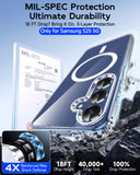 LeYi for Samsung Galaxy S25 Case: Crystal Clear [Anti-Yellowing][Magnet Fit] with Screen Protector, Translucent & Military-Grade Protection Funda para S 25 5G