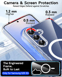 LeYi for Samsung Galaxy S25 Case: Crystal Clear [Anti-Yellowing][Magnet Fit] with Screen Protector, Translucent & Military-Grade Protection Funda para S 25 5G