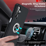 LeYi for Samsung Galaxy A17 5G Case with Glass Screen Protector and Lens Protector, Shockproof Heavy Duty Protective Slim Fit Samsung Galaxy A17 5G Cell Phone Case Cover with Rotatable Ring Holder Magnetic Kickstand for Women