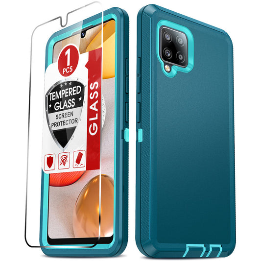 LeYi for Samsung-Galaxy-A42-5G Case with Screen Protector X1, SAM A42 5G Case 3 in 1 Rugged Shockproof Android Cover Funda A42 5G