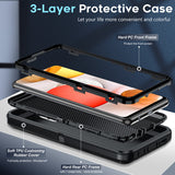 LeYi for Samsung-Galaxy-A42-5G Case with Screen Protector X1, SAM A42 5G Case 3 in 1 Rugged Shockproof Android Cover Funda A42 5G