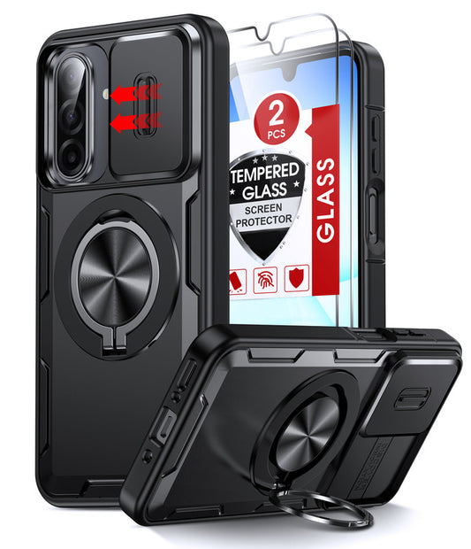 LeYi for Samsung Galaxy A17/A16/A26-5G Phone Case: Samsung A17 5G Case with Screen Protector X 2, Slide Camera Cover with Magnetic Stand, Heavy Duty Shockproof para A 17 Case for Women Girl