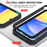 LeYi Samsung A15 5G Phone Case: A15 5G Screen Protector, Magnetic Rotatable Kickstand, Heavy Duty Shockproof