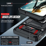 LeYi for Samsung Galaxy S10 Phone Case, with Camera Lens Cover Slider, Ring Stand Holder Military Grade Protective Shockproof Armour Cover for Samsung S10