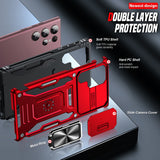 LeYi for Samsung Galaxy S22 Ultra Phone Case, with Camera Lens Cover Slider, Ring Stand Holder Military Grade Protective Shockproof Armour Cover for Samsung S22 Ultra
