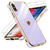 LeYi for iPhone X/ XS Case: with Tempered Glass Screen Protector [2 Pcs]+ Full Camera Lens Protection