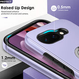 LeYi for Google Pixel 10A Case with Glass Screen Protector and Lens Protector, Shockproof Heavy Duty Protective Slim Fit Google Pixel 10A Cell Phone Case Cover with Rotatable Ring Holder Magnetic Kickstand for Women