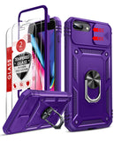 LeYi for iPhone 6/7/8 Plus-5G Phone Case: 6/7/8 Plus 5G Case with Screen Protector X 2, Slide Camera Cover with Magnetic Stand, Heavy Duty Shockproof para 6/7/8 Plus Case for Women Girl
