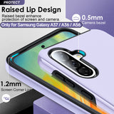 LeYi for Samsung Galaxy A37 5G Case with Glass Screen Protector and Lens Protector, Shockproof Heavy Duty Protective Slim Fit Samsung Galaxy A37 5G Cell Phone Case Cover with Rotatable Ring Holder Magnetic Kickstand for Women