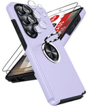 LeYi for Samsung Galaxy S26 Ultra Case with Glass Screen Protector and Lens Protector, Shockproof Heavy Duty Protective Slim Fit Samsung Galaxy S26 Ultra Cell Phone Case Cover with Rotatable Ring Holder Magnetic Kickstand for Women