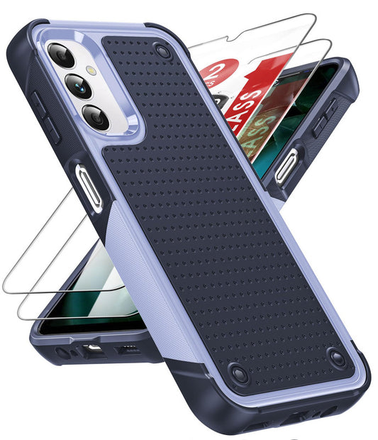 LeYi for Sansung Galaxy A14 4G/5G Phone Case, Phone Case Glalxy A14 with Screen Protector for Women, Dual Layer Protective Hard PC Back & Soft Bumper Resilient Shock Absorb Cover