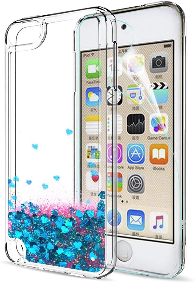 iPod Touch 7 Case, iPod Touch 6 Case, iPod Touch 5 Case , LeYi Glitter Liquid Clear Phone Case for Apple iPod Touch 7th/ 6th/ 5th Gen