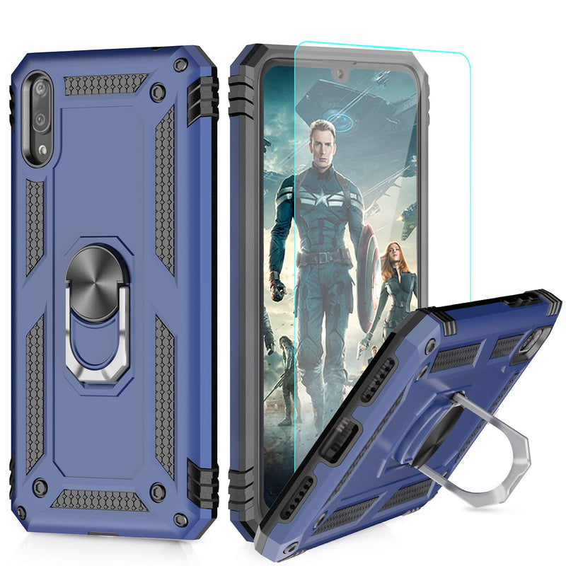 LeYi Case for Huawei Y7 2019 with Ring Holder Kickstand, Full Body Protective Silicone TPU Gel Personalised Shockproof Tough Armour Phone Cover