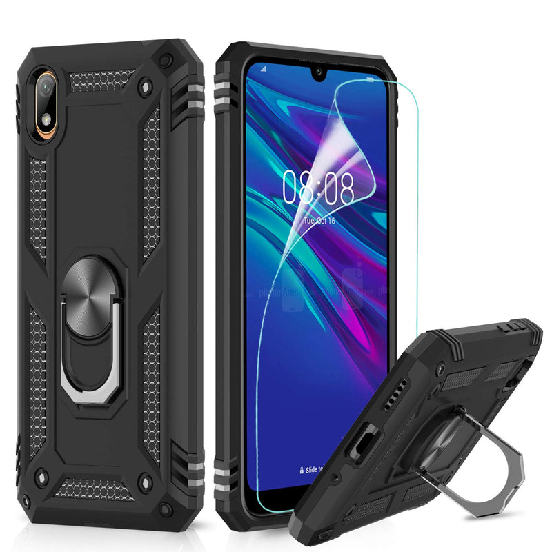 LeYi for Huawei Y5 2019 Case with Magnetic Ring Holder, Full Body Protective [Military Grade] Silicone TPU Personalised Shockproof Armour Phone Cover