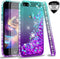 iPhone 5S Case, iPhone SE Case with [2 Pack] Tempered Glass Screen Protector, LeYi Glitter Bling Liquid Quicksand TPU Protective Case