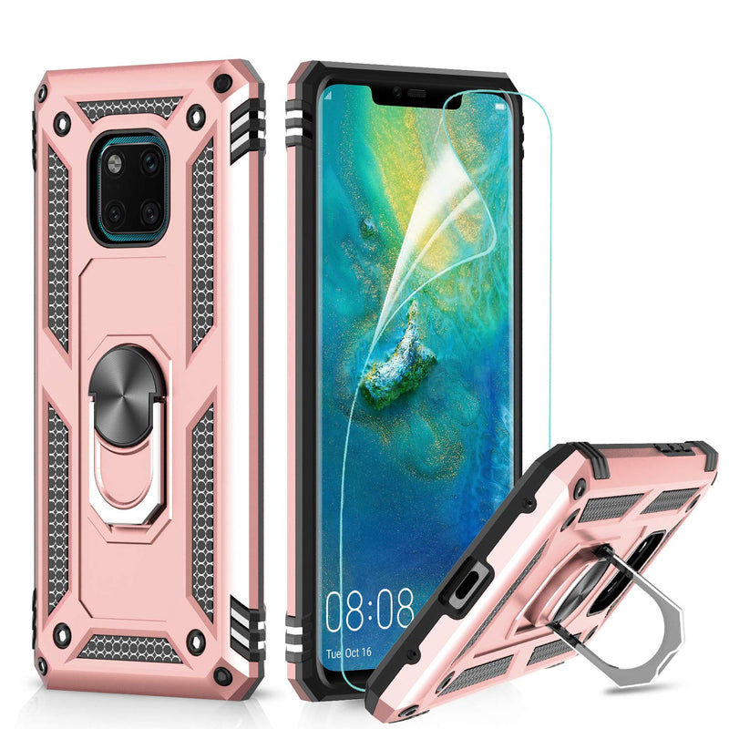 LeYi for Huawei Mate 20 Pro Case with Magnetic Ring Holder, Full Body Protective [Military Grade] Silicone Personalised Shockproof Armour Phone Cover