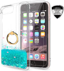 iPhone 6s / 6 Case, iPhone 7 Case, iPhone 8 Glitter Case with Tempered Glass Screen Protector [2Pack] ,LeYi Moving Quicksand Clear Case