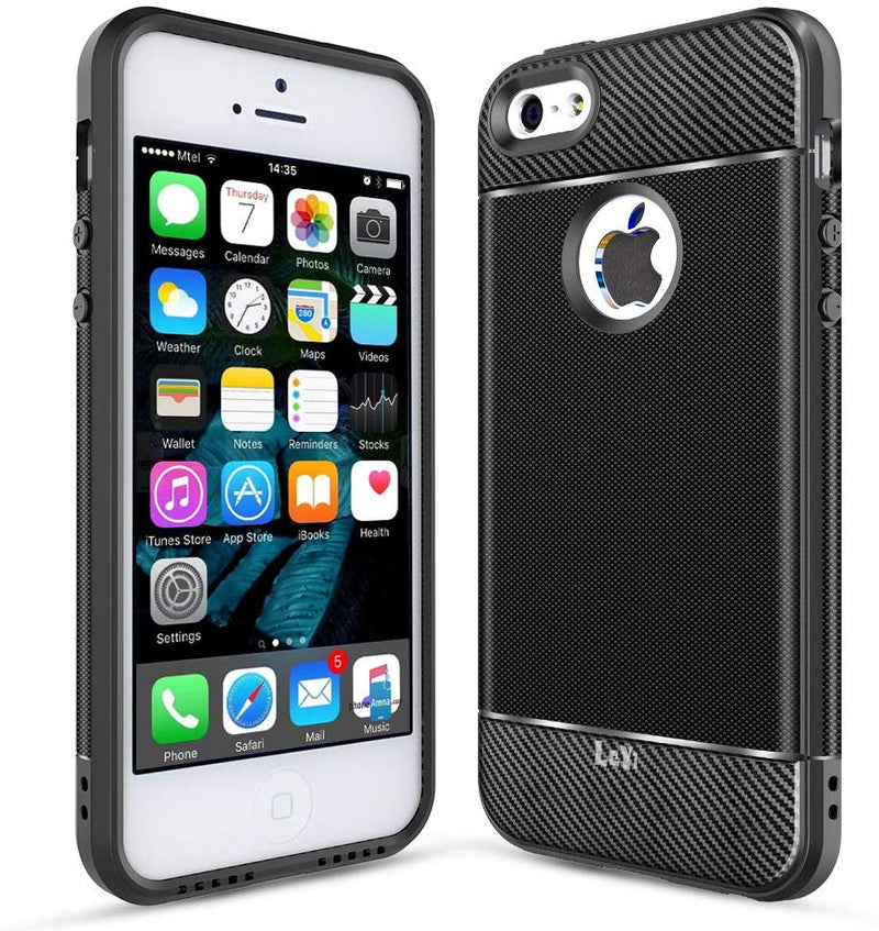 iPhone SE Case, iPhone 5S Case, iPhone 5 Case, LeYi Carbon Fiber Design Slim Soft Feeling Shock-Absorption Anti-Scratch