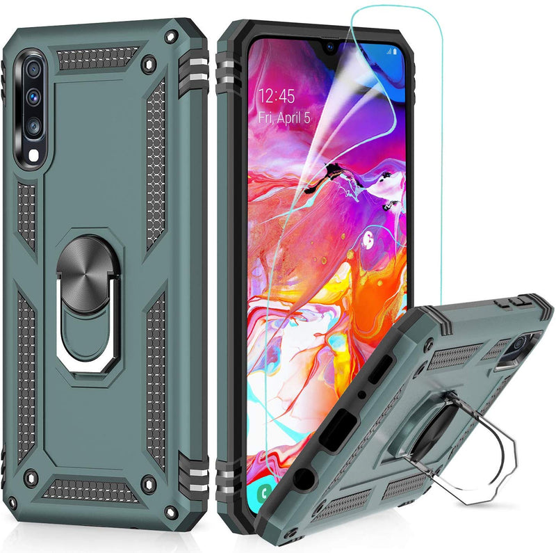 LeYi Samsung Galaxy A50/A50s/A30s Case with HD Screen Protector, [Military Grade] Magnetic Car Ring Holder Mount Kickstand Defender Protective Cover