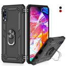 LeYi for Samsung Galaxy A90 5G Case with HD Screen Protector, Magnetic Ring Holder [Military Grade] Protective Silicone Shockproof Tough Armour Cover