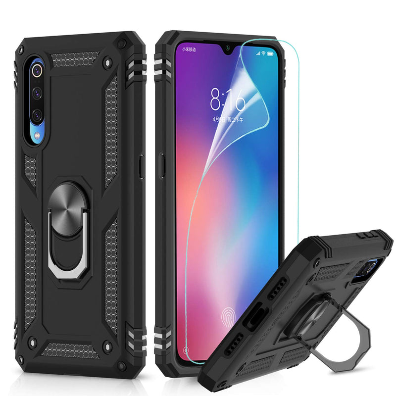 LeYi for Xiaomi Mi 9 Case with Magnetic Ring Holder, Full Body Protective [Military Grade] Silicone TPU Personalised Shockproof Armour Phone Cover