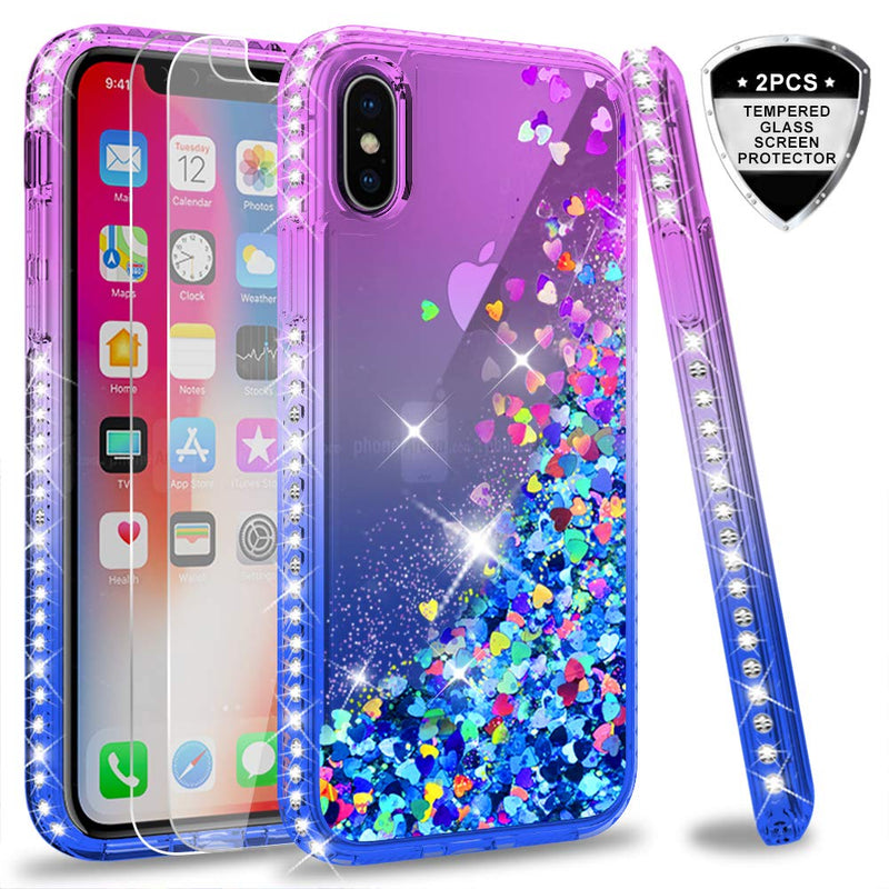 Cute Hard Silicone Phone Cover Case For Apple iPhone 11 Pro Max Case with  [Tempered Glass Screen Protector] Shock Proof for Girls Women - Glitter  Rose Gold 