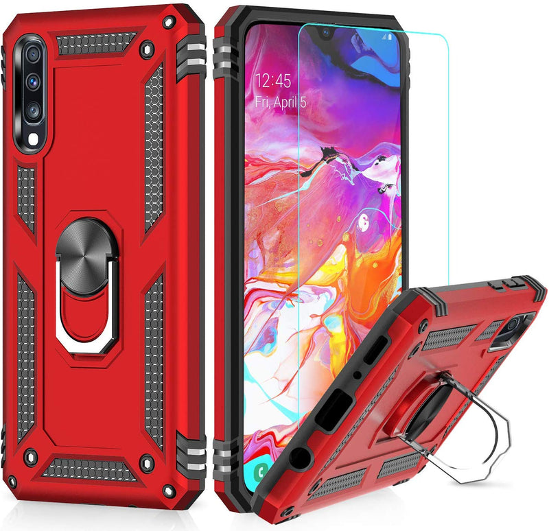 LeYi Samsung Galaxy A50/A50s/A30s Case with HD Screen Protector, [Military Grade] Magnetic Car Ring Holder Mount Kickstand Defender Protective Cover