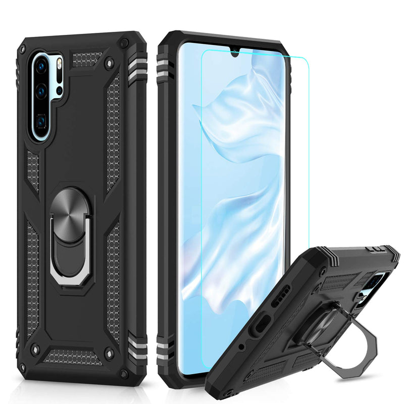 LeYi Huawei P30 Pro Case with Ring Holder Kickstand, Full Body Protective Silicone TPU Gel Personalised Shockproof Tough Armour Phone Cover