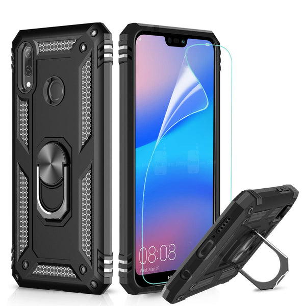 LeYi for Huawei Y9 2019 Case with Magnetic Ring Holder, Full Body Protective [Military Grade] Silicone TPU Personalised Shockproof Armour Phone Cover