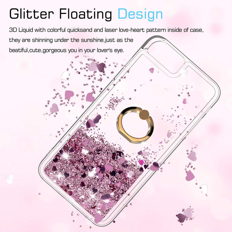 iPhone 6s / 6 Case, iPhone 7 Case, iPhone 8 Glitter Case with Tempered Glass Screen Protector [2Pack] ,LeYi Moving Quicksand Clear Case