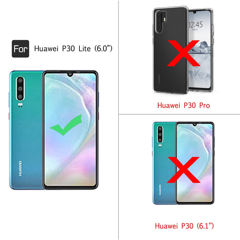 LeYi Huawei P30 Lite Case with Ring Holder Kickstand, Full Body Protective Silicone TPU Shockproof Tough Armour Hard Phone Cover and 2 Tempered Glass