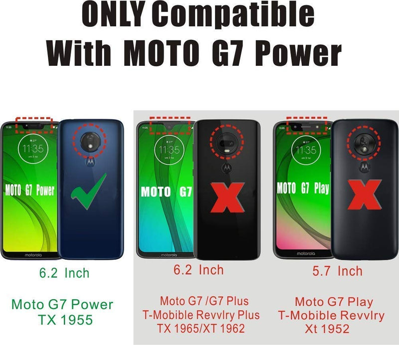 Moto G7 Power Case (Not Fit Moto G7) Moto G7 Supra Case with Tempered Glass Screen Protector [2Pack], LeYi Military Grade Defender Phone Case
