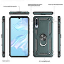 LeYi Huawei P30 Lite Case with Ring Holder Kickstand, Full Body Protective Silicone TPU Shockproof Tough Armour Hard Phone Cover and 2 Tempered Glass