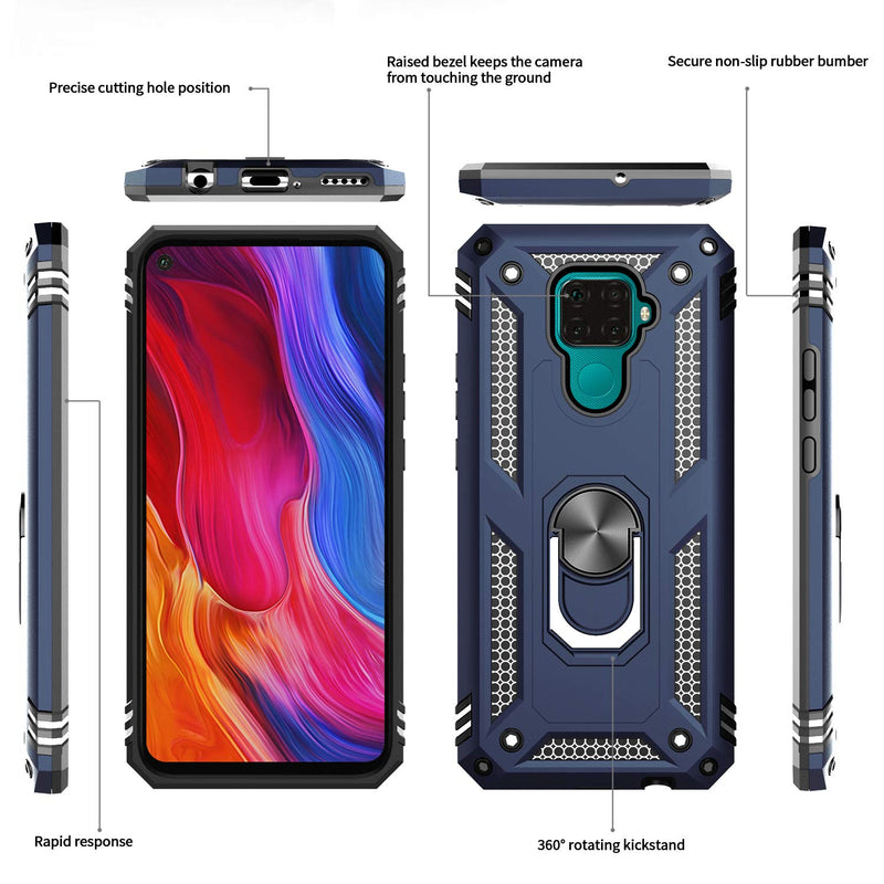 LeYi for Huawei Mate 30 Lite Case with Magnetic Ring Holder, Full Body Protective [Military Grade] Silicone TPU Personalised Shockproof Armour Cover