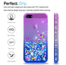 iPhone 5S Case, iPhone SE Case with [2 Pack] Tempered Glass Screen Protector, LeYi Glitter Bling Liquid Quicksand TPU Protective Case