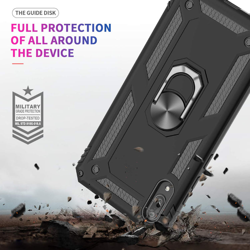 LeYi Case for Huawei Y7 2019 with Ring Holder Kickstand, Full Body Protective Silicone TPU Gel Personalised Shockproof Tough Armour Phone Cover