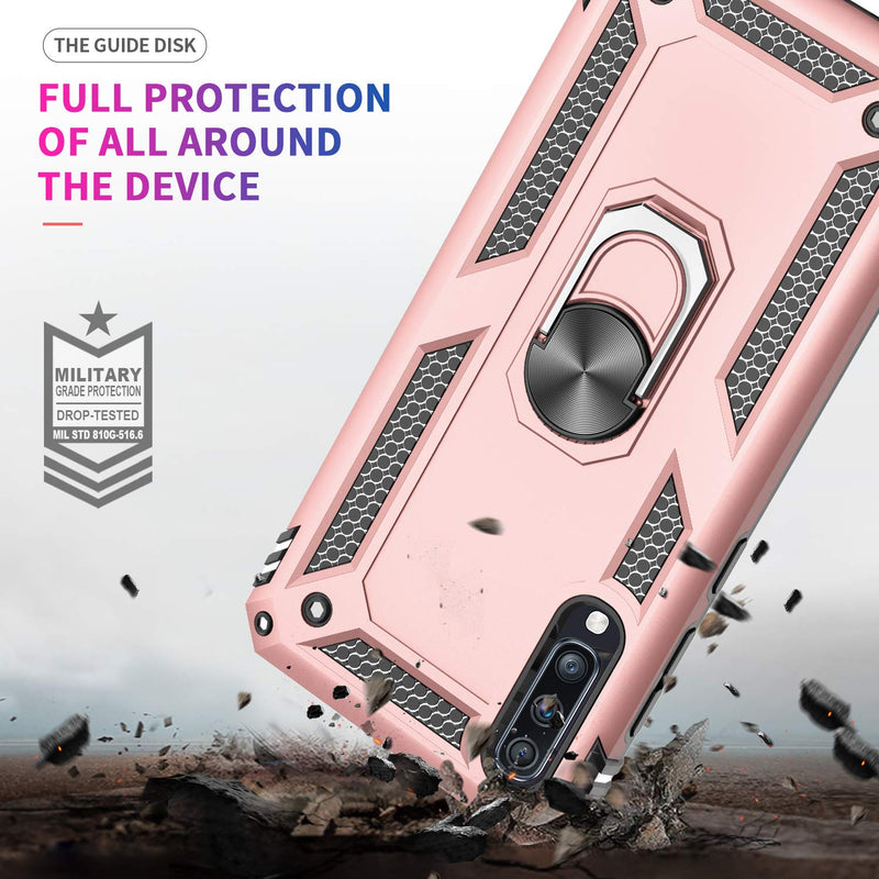 LeYi Galaxy A70/A70S Case with Ring Holder,Full Body Protective Silicone TPU Personalised Shockproof Tough Armour Phone Cover with 2 Tempered Glass