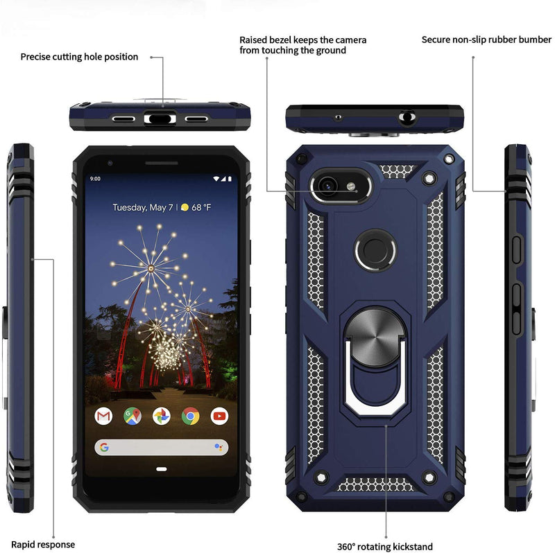 Google Pixel 3a XL Case (Not fit 3a)with HD Screen Protector,LeYi Military Grade Armor Full-Body Dual Layer Protective Phone Case