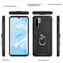 LeYi Huawei P30 Lite Case with Ring Holder Kickstand, Full Body Protective Silicone TPU Shockproof Tough Armour Hard Phone Cover and 2 Tempered Glass