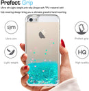 iPhone 5S Case, iPhone SE Case with [2 Pack] Tempered Glass Screen Protector, LeYi Glitter Bling Liquid Quicksand TPU Protective Case