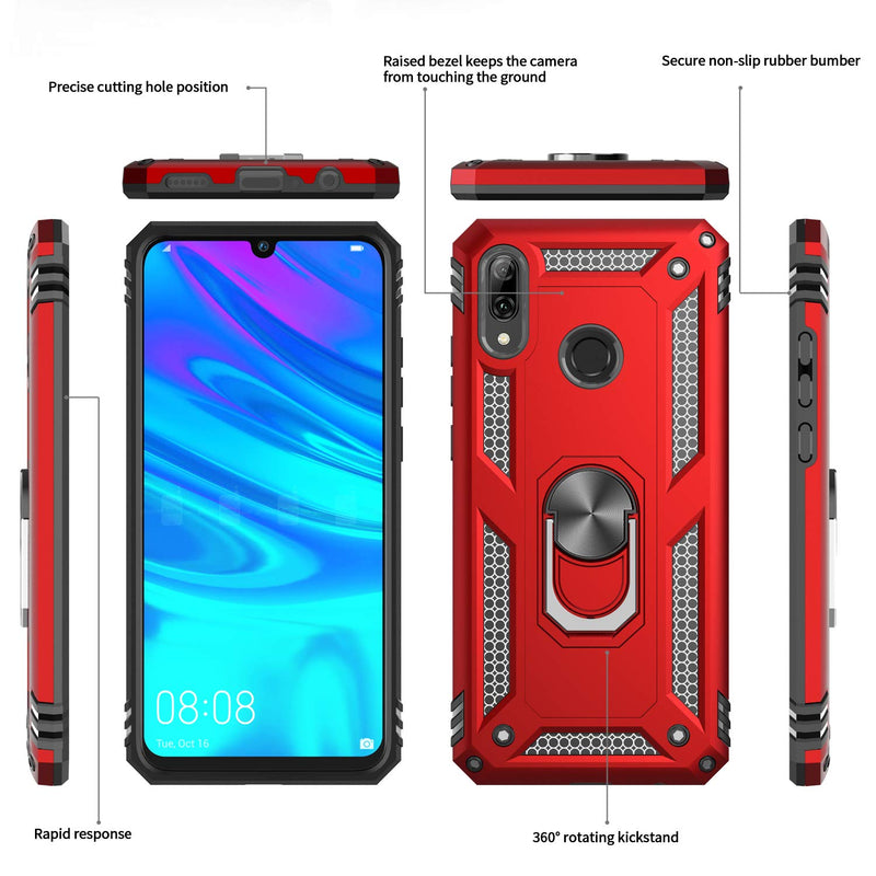 LeYi for Huawei P Smart 2019/Honor 10 Lite Case with Ring Holder,Military Grade Protective Silicone TPU Shockproof Hard Armour Phone Cover