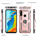 LeYi Huawei P30 Lite Case with Ring Holder Kickstand, Full Body Protective Silicone TPU Shockproof Tough Armour Hard Phone Cover and 2 Tempered Glass