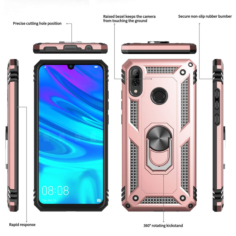 LeYi for Huawei P Smart 2019/Honor 10 Lite Case with Ring Holder,Military Grade Protective Silicone TPU Shockproof Hard Armour Phone Cover