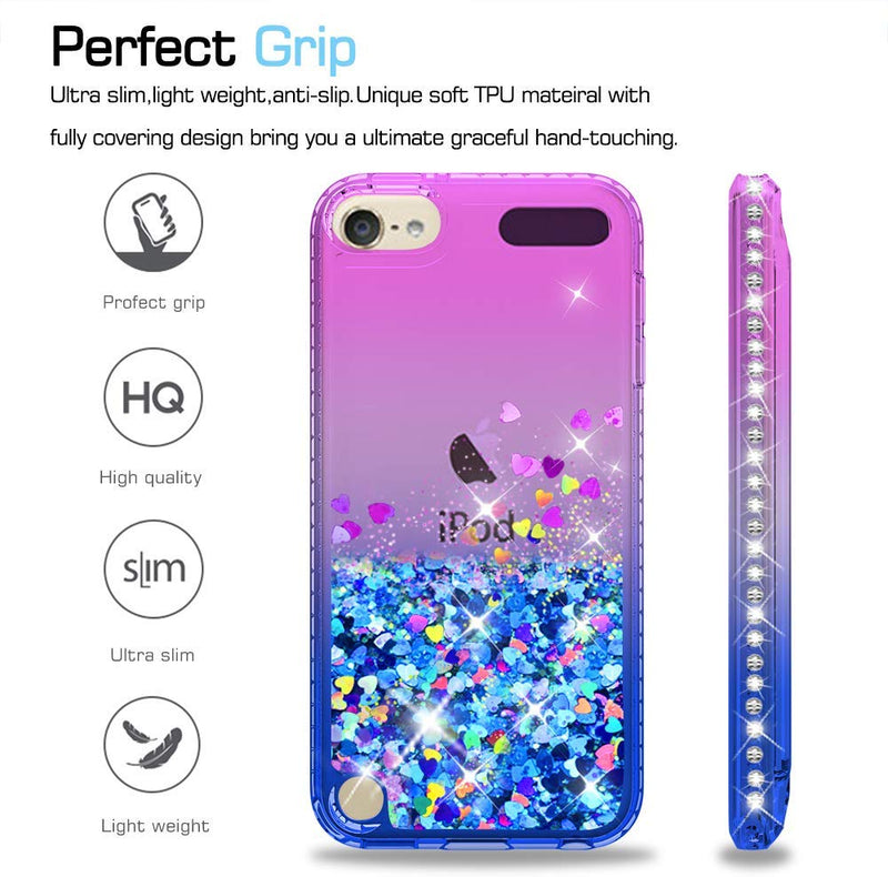 iPod Touch 7 Case, iPod Touch 6 Case, iPod Touch 5 Case , LeYi Glitter Liquid Clear Phone Case for Apple iPod Touch 7th/ 6th/ 5th Gen