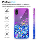 LeYi Case for iPhone XS/iPhone X with Glass Screen Protector [2 pack], 3D Glitter Liquid Cute Personalised Clear Silicone Gel Shockproof Phone Cover