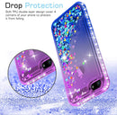 iPhone 5S Case, iPhone SE Case with [2 Pack] Tempered Glass Screen Protector, LeYi Glitter Bling Liquid Quicksand TPU Protective Case